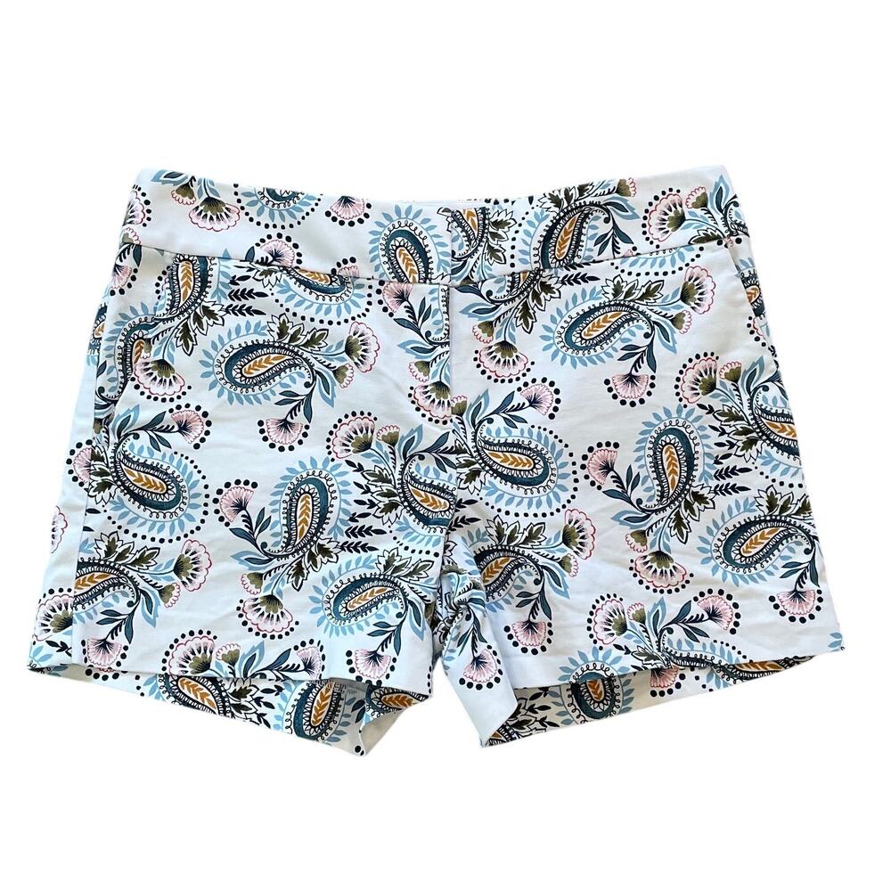 Ann Taylor LOFT Paisley Print Chino Shorts, Fall Colors, Casual, Coastal, Size 4